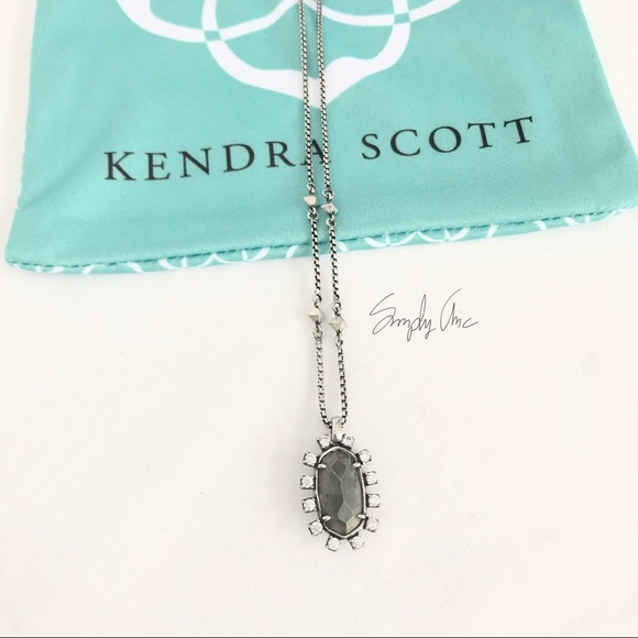 New Kendra Scott Brett Pendant antique silvertone - Picture 5 of 5